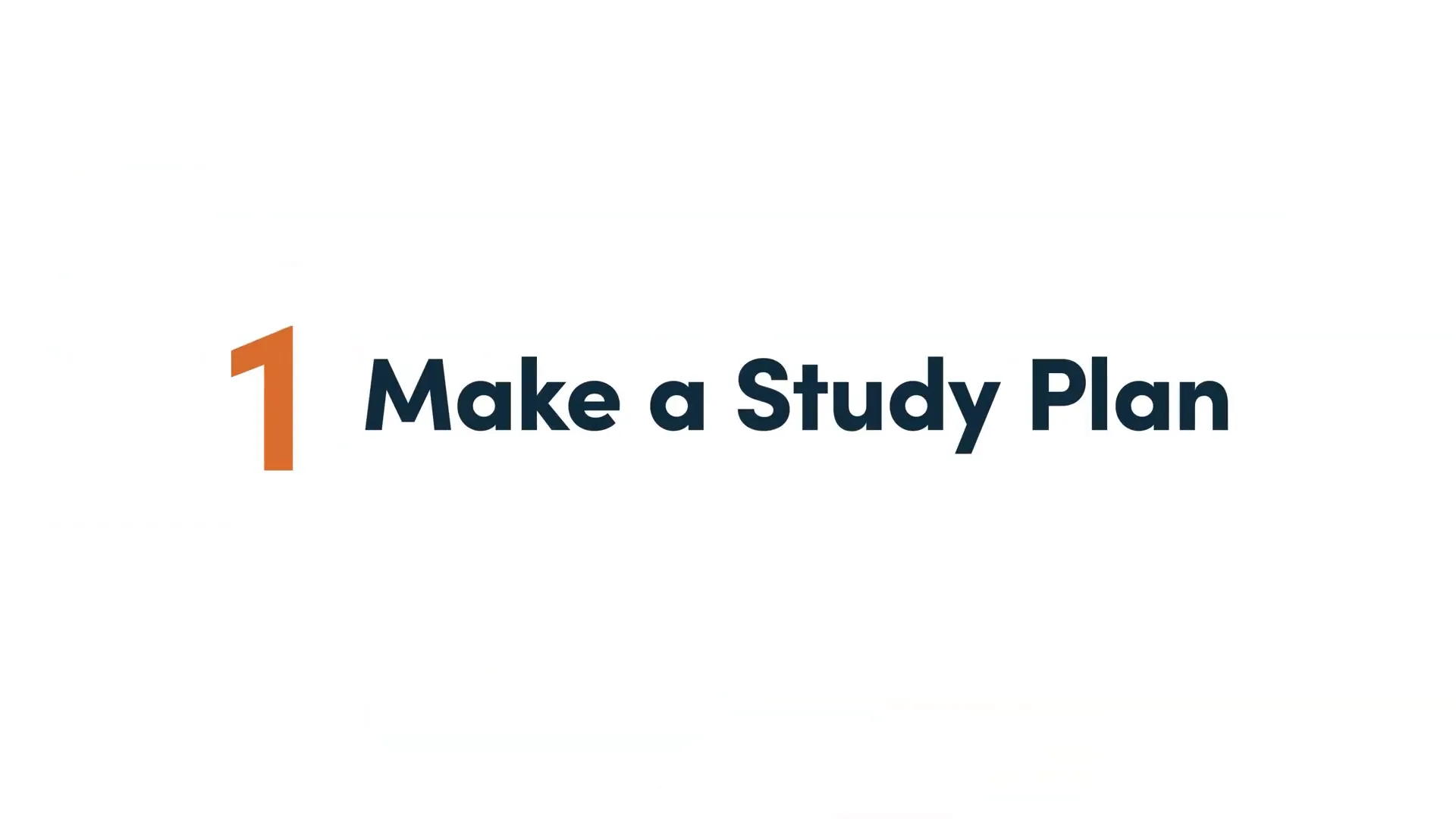 Creating a Study Plan